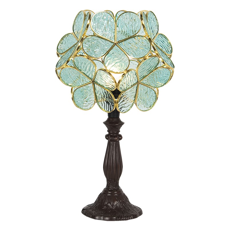 LumiLamp Tiffany Tafellamp  43 cm Groen Glas Bloem Tiffany Bureaulamp - 