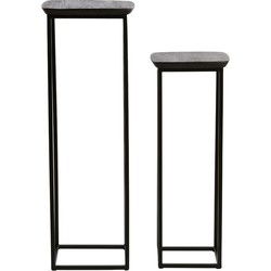 Light&living Zuil S/2 30x30x80+35x35x100 cm QUENZA acacia ht mt zwrt+zwrt