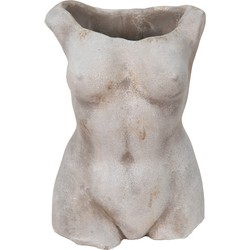 Clayre & Eef Bloempot Binnen 19*13*27 cm Beige Steen Plantenpot