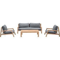 Garden Impressions Wailua loungeset - 4-dlg - eucalyptus-d.grey-m.grey