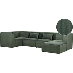 Beliani LEMVIG - Modulaire Sofa-Groen-Corduroy