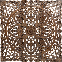 PTMD Delah Gold MDF carved wall panel 3 rect pieces L
