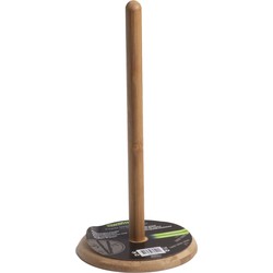 Bamboe houten keukenrolhouder rond D15 x H31 cm - Keukenrolhouders