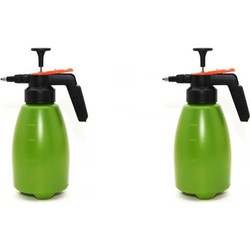 2x Plantensproeier/drukspuit voor planten groen 1,8 L - Drukspuiten