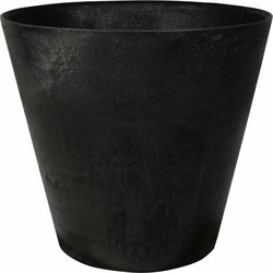 Artstone Bloempot Claire - zwart - D43 x H39 cm - met drainagesysteem - voor binnen en buiten - Plantenpotten