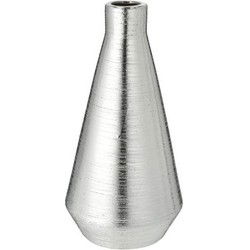 Ronde bloemenvaas zilver van keramiek 28 cm - Vazen