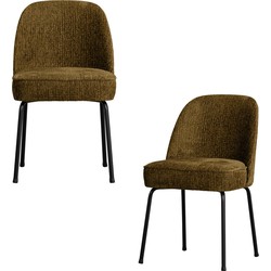 BePureHome Eetkamerstoelen Vogue - Velvet - Brass - Set van 2
