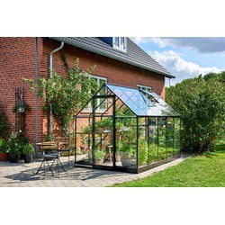 Tuinkas Qube 610 zwart, veiligheidsglas 3mm/1