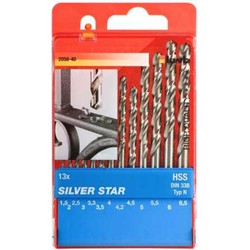HSS Spiraalborenset Silver Star 1.5-6.5 mm cassette 13-delig