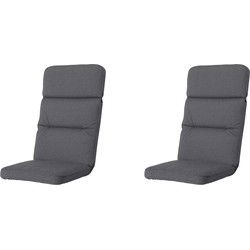 Madison -  Tuinkussen Excellent Lage Rug Manchester grey - Ca. 120x50 cm - Set van 2