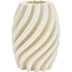 3D-geprinte vaas van keramiek wit (B/H/D) 14x19x14cm alleen voor droogbloemen