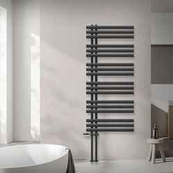 Badkamerradiator middenaansluiting 600x1400 mm antraciet met onderaansluitset LuxeBath