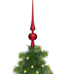 Feeric lights and christmas - kerstboom piek - rood - plastic - H28 cm - kerstboompieken