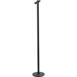 Sompex Vloerlamp TUBO | Zwart - draadloos - oplaadbaar - dimbaar - met USB oplaadstation