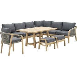 Garden Impressions Alora lounge dining set 6-delig rechts - grijs