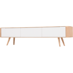 Ena lowboard houten tv meubel whitewash - 180 x 42 cm