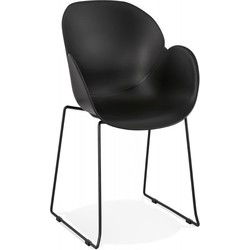 Stoel met armleuningen ZAKARY 59x54x89 cm Zwart