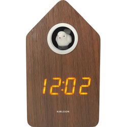 Karlsson - Wekker Cuckoo LED - Dark wood veneer