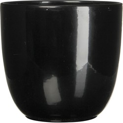 Plantenpot/Bloempot voor binnen zwart glans H28.5 x D31 cm - Plantenpotten