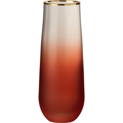 Drinkglas | Glas | Goud - Rood | 4.5x4.5x (h)15 Cm