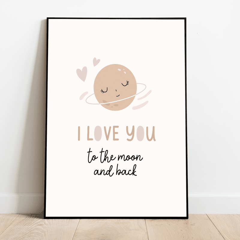 Label2X Kinderkamer poster love you to the moon A4 - A4 - 