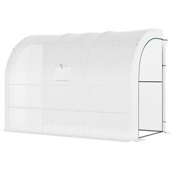 4goodz Kas, Tuinkas met Plastic Bekleding, UV-bestendig 300x150 cm - Wit