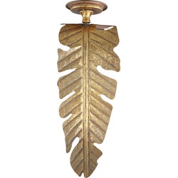 PTMD Asis Gold iron candleholder wall leaf