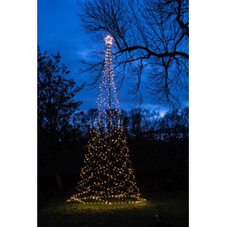 Tree With Star On Pole diameter160X500 cm836 Led Classic Warm - Anna's Collection