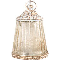 Clayre & Eef LED Lantaarn Beige Glas