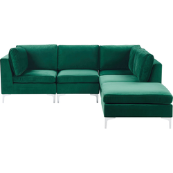 Beliani EVJA - Modulaire Sofa-Groen-Fluweel