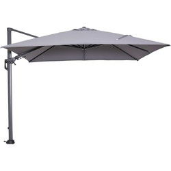 Hawaii parasol - 300x300 cm - carbon black - licht grijs