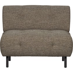 WOOOD Lloyd Fauteuil - Polyester - Donkerbruin Melange - 75x90x90