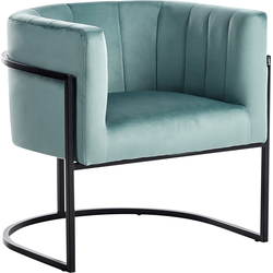 Beliani LARVIK II - Fauteuil-Groen-Fluweel