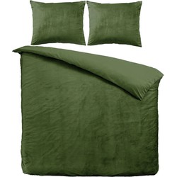 Zavelo Dekbedovertrek Velvet Comfort Groen-1-persoons (140 x 200/220 cm)