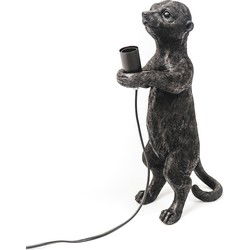 Table Lamp - Meerkat - Polyresin - Black - E27 -15x10x38cm