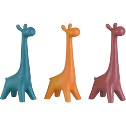 - Giraf | keramiek | blauw - oranje - rood | 12x6.5x (h)21.5 cm
