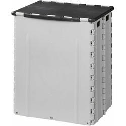 ProPlus Afvalbak met deksel- kunststof - grijs - 25 x 31 x 38 cm - Pedaalemmers