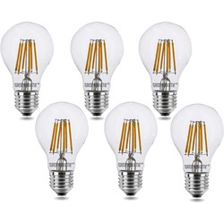 Groenovatie E27 LED Filament lamp 6W Warm Wit Dimbaar 6-Pack