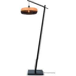 Vloerlamp Palawan - Zwart/Naturel - 68x40x176cm