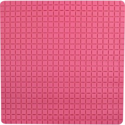MSV Douche/bad anti-slip mat badkamer - rubber - fuchsia roze - 54 x 54 cm - Badmatjes