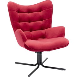 Kare Draaifauteuil Oscar Velvet Red