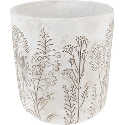 Clayre & Eef Bloempot  Ø 20x21 cm Beige Steen Rond Plantenpot