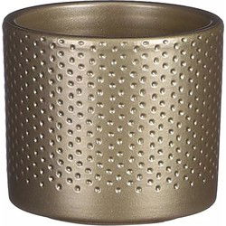 Mica Decorations Plantenpot - goud - keramiek - 9 x 10 cm - Plantenpotten