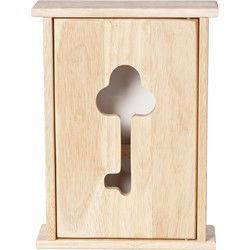 Cosy & Trendy Sleutelkastje - naturel - hout - 8 haakjes - 19 x 26 cm - Sleutelkastjes