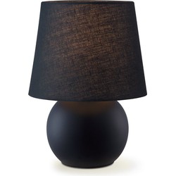 Moderne tafellamp Isla - Zwart - 16/16/23cm - bedlampje - geschikt voor E14 LED lichtbron - met snoerschakelaar - geschikt voor woonkamer, slaapkamer en thuiskantoor