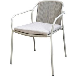 Vedella stackable dining chair without armrests aluminium salix/rope salix