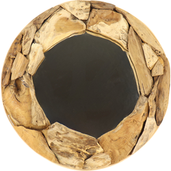 MISOU Buitenspiegel - Spiegel - Hout - Rond - 50cm