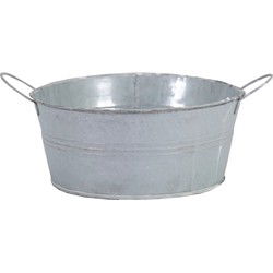 Mega Collections Teil/emmer/plantenpot - zink - D19 x H9 cm - IJzeren emmer / teil