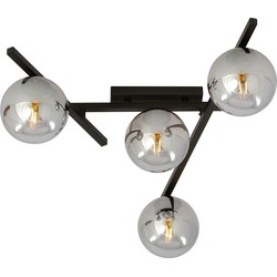 moderne plafondlamp Gentile Zwart 4-lichts