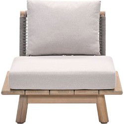 Lunar lounge fauteuil - acaciahout met white wash - taupe - sand